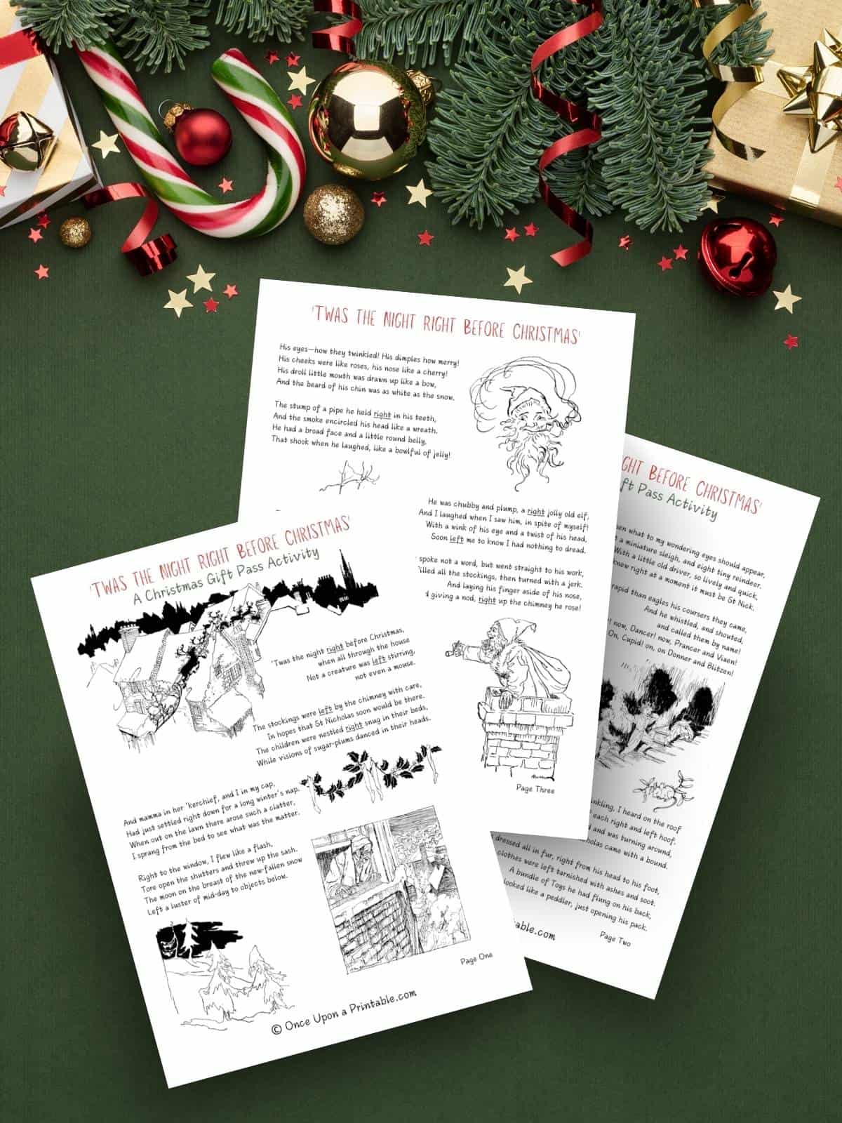 free printable twas the night right before christmas game - once